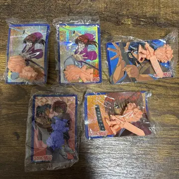 바람의 검심 지우개 피규어 카드 5종 세트