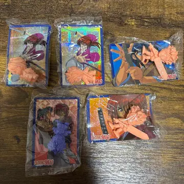 바람의 검심 지우개 피규어 카드 5종 세트