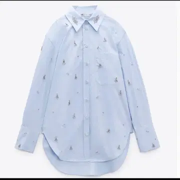 ZARA 큐빅 포플린 셔츠 비쥬 셔츠 bibiy S 사이즈