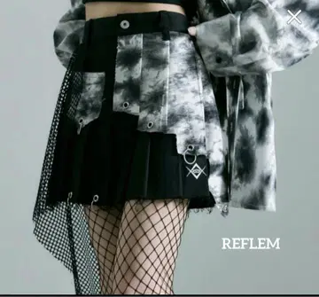 REFLEM 타이다이 패턴 아지메 플리츠 랜덤 레이어드 스커트