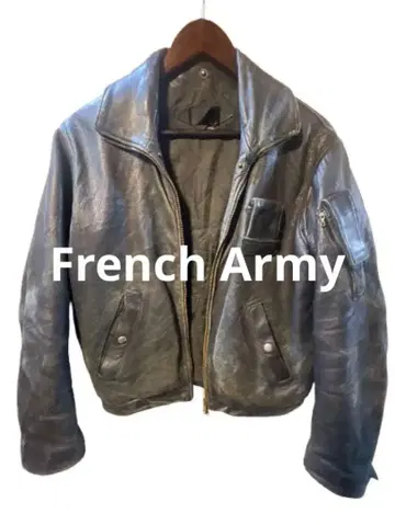 80s 프랑스군 파이롯트 가죽 자켓