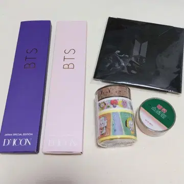BTS dicon japan 특전 연필 마스킹 테이프 메모지 공식