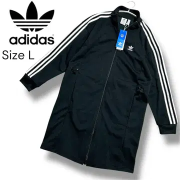 새상품 레어 디자인 adidas 트랙 자켓 롱 기장 블랙 L