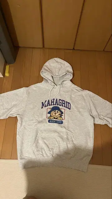 mahargrid. 그레이 후드 부착 후드티 L 사이즈