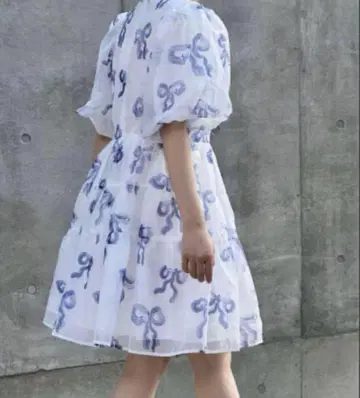 poppy 시스터 제인 리본 무늬 반팔 아사기니뇨