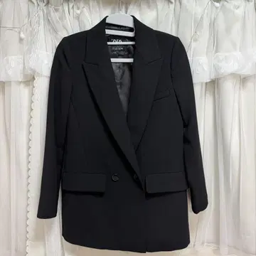 ZARA 블랙 테일러드 자켓 더블 버튼