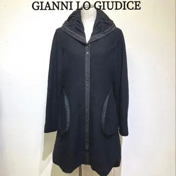 새상품급 GIANNI LO GIUDICE 블랙 롱 코트 울 혼방