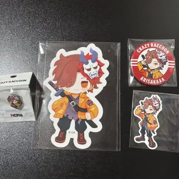 CR CrazyRaccoon 아리사카 캔뱃지 스티커 피크 핀