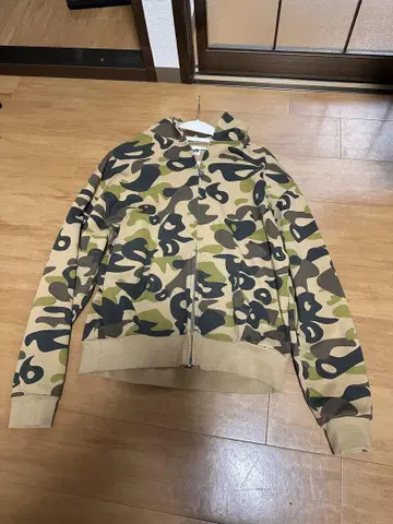 카모 패턴 플리스 후드티