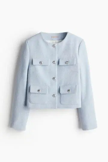 H&M 텍스처 자켓 라이트 블루 XS 사이즈