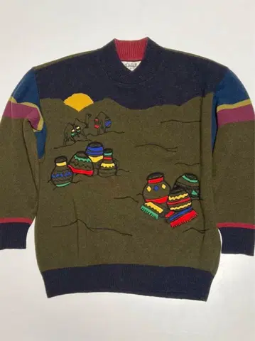 중고 CASTELBAJAC 까스텔바작 자수 스웨터 이탈리아제