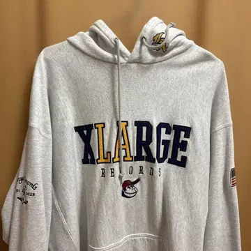 XLARGE 그레이 후드티 후드 부착