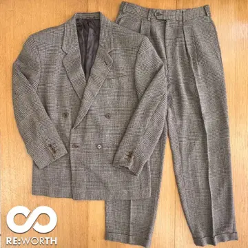 485 KRIZIA 원 버튼 수트 셋업 그레이 체크