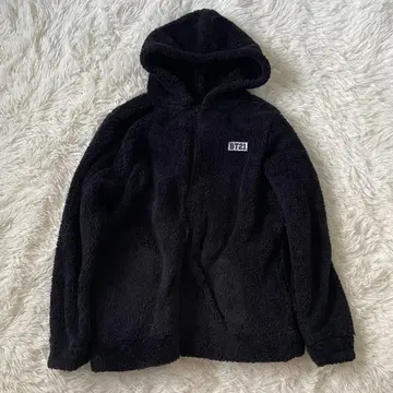 BT21 플리스 후드티 보아 자켓 블랙 L