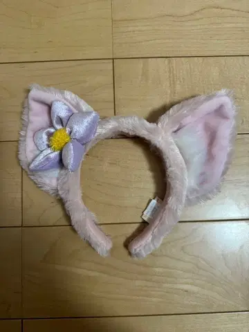 리나벨 고양이 귀 머리띠 핑크 꽃 장식