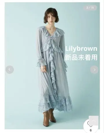 LILY BROWN 레이스 프릴 쉬폰 원피스 미착용 새상품 0 사이즈