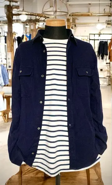 A.P.C. 네이비 긴팔 셔츠 S 아페쎄 APC