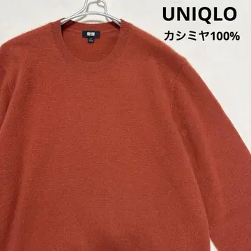 UNIQLO 캐시미어 크루넥 스웨터 오렌지 M 사이즈