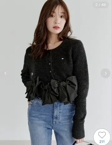 SNIDEL 리본 모티브 가디건