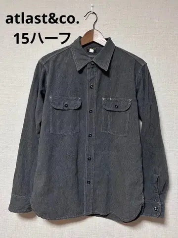 atlast&co. 아틀라스 그레이 워크 셔츠 15 하프 새상품급