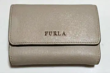 FURLA 훌라 3단 폴더형 지갑 가죽 베이지