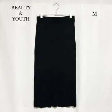 0485 BEAUTY&YOUTH 14게이지 울 리브 슬릿 타이트 스커트
