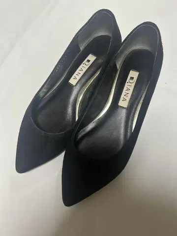 다이애나 스웨이드 스틸레토 펌프스 블랙 21cm