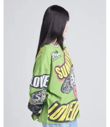 리틀 racer long tee 그래픽 프린트