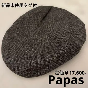 PAPAS 파파스 그레이 울 100% 헌팅캡 남성용 골프 새상품