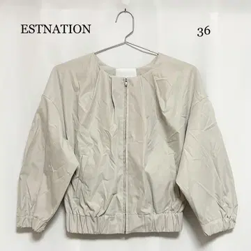 0486 ESTNATION 노카라 숏 블루종 36 사이즈