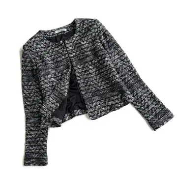 [ 새상품급 ] 띠어리 럭스 노카라 트위드 자켓 린넨 혼방 일본제 38