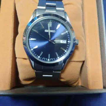 SEIKO 쿼츠 손목시계 파랑 다이얼 7N43-9080 새상품급 보증서