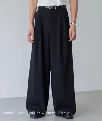 SINSS Two tuck wide straight slacks