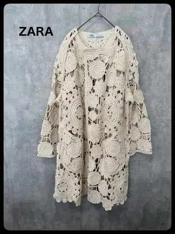 자라 크로셰 롱 가디건 M 내추럴