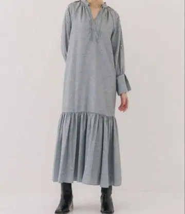 퍼블릭 도쿄 자카드 개더 원피스