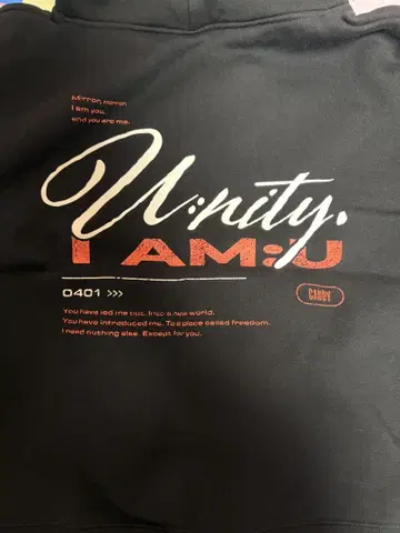 나카지마 켄토 팬클럽 한정판 후드티 Unity I AM U 블랙