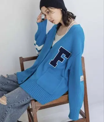 로리즈팜 와펜 레터드 가디건 LS