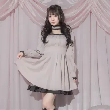 pium 초커 프릴 도리 원피스