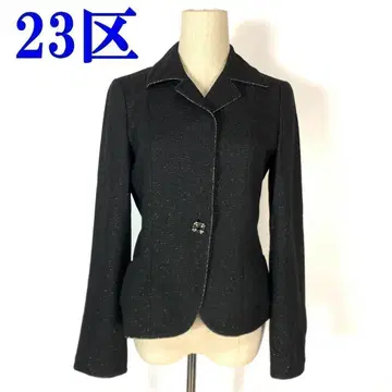 23구 실버 라메 파이핑 테일러드 자켓 블랙 계열 38 C8046