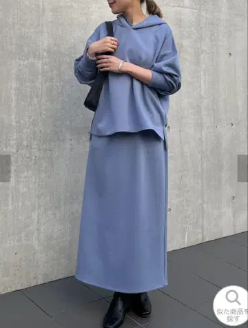 un dix cors 종이상자 니트 후드티 셋업
