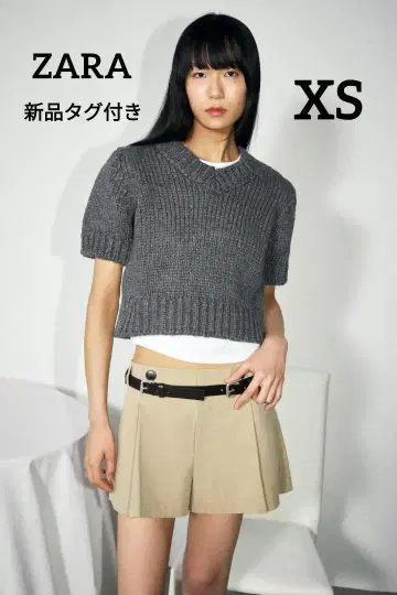 택 포함 새상품 ZARA 버튼 플리츠 숏팬츠 XS