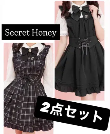 시크릿 허니 레이스 도킹 원피스 반팔 긴팔 2종 세트