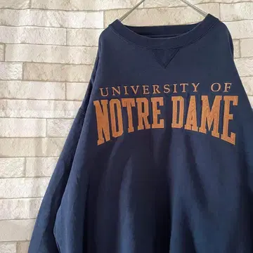 맨투맨 센터 자수 NOTRE DAME 속기모 네이비 XL