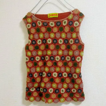 호코모모라 베스트 손뜨개질 모티브 꽃 베스트 시빌라