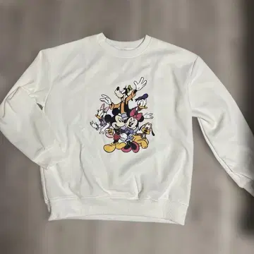 미키마우스 프린트 맨투맨 트레이닝복 2 사이즈 화이트