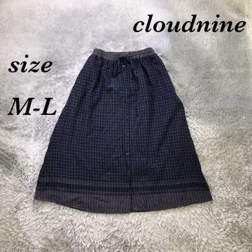 cloudnine (M-L) 롱 플레어 스커트 안감 포함 면 100%