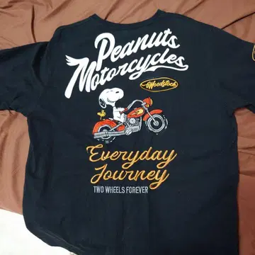 Peanuts Motorcycles T셔츠 네이비