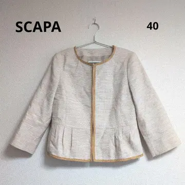 0339 SCAPA 스캐파 트위드 페플럼 자켓 40