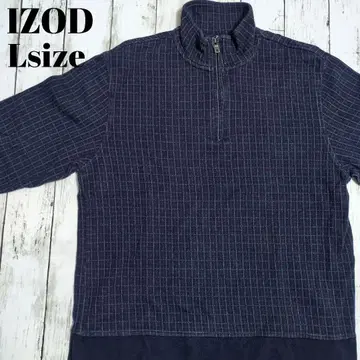 미국 빈티지 의류 IZOD 아이조드 맨투맨 하프 지퍼 페이드 체크 무늬