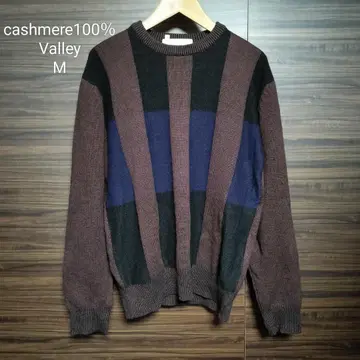 고급 Mr.Valley 캐시미어 100% 스트라이프 니트 스웨터 M